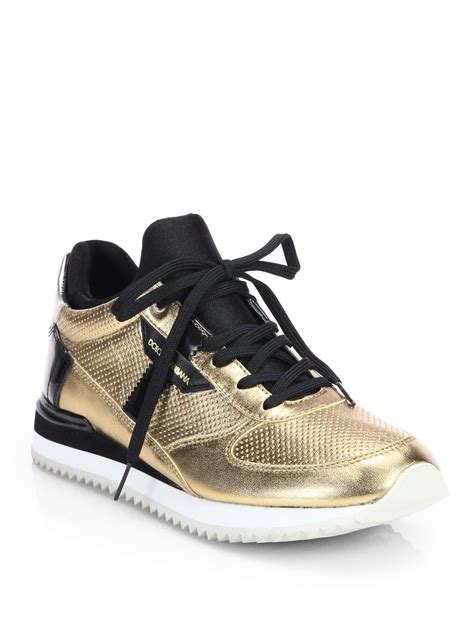 dolce gabbana patent leather trainers